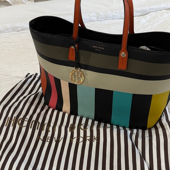 Henri Bendel Multicolor Striped Large Tote Bag - Picture 1 of 8